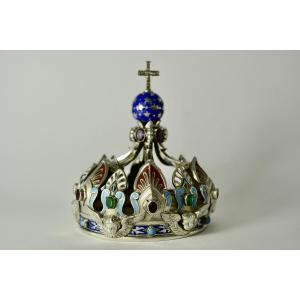 Crown Of The Infant Jesus, Silver Enamel, France, 19th Century 