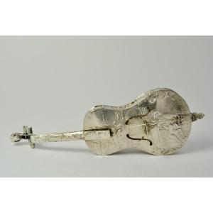 Silver Box / Snuff Box, Guitar Shape.