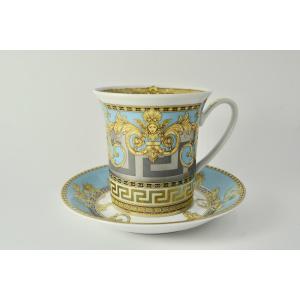 Versace. Teacup And Saucer. Prestige Gala, Blue