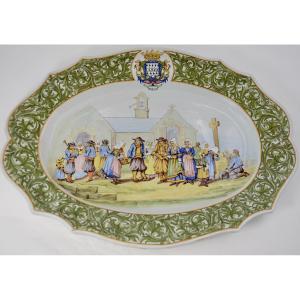 Porquier-beau, Large Earthenware Dish, Circa 1890