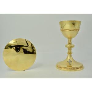Gilt Silver Chalice And Paten, France, 19th Century, By Demarquet Brothers