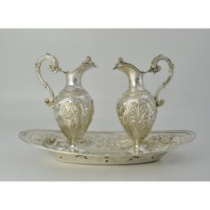 Pair Of Silver Cruets, France, 19th Century 
