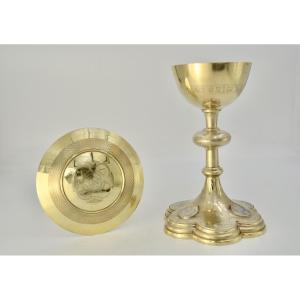 Gilt Silver Chalice And Paten, France, 19th Century