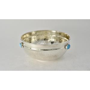 Hammered Silver Bowl (italy, 20th Century)