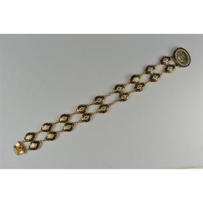18k Gold Bracelet And Email Start XIX Century