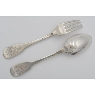 Silver Cutlery, France Punches To Farmers General Until 1786