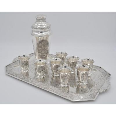 China. Silver Cocktail Service. Early 20th Century