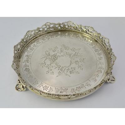 Silver Bottle Coaster. Portugal First Half Of The XXth Century
