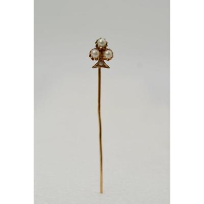 Pin In Solid Gold And Three Pearls France XIXth Century