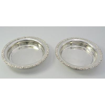 Pair Of Silver Metal Decanters / Bottles By Gandais Orfevre Circa 1834