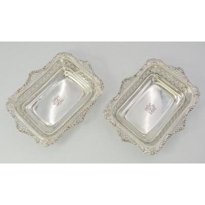 Pair Of English Silver Raviers, Nineteenth Century