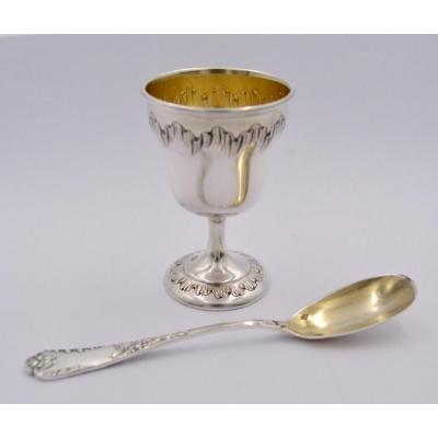 Coquetier En Argent  France Fin Du XIXe Siècle Par Henin & Cie 