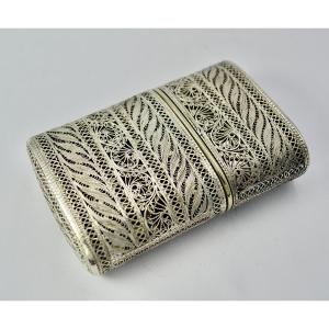 Filigree Silver Card Box, Early 20th Century