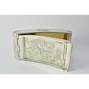 Snuffbox / Silver And Vermeil Box / Hanau Nineteenth Century