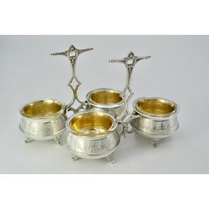 Pair Of Double Salt Cellars / France Around 1870