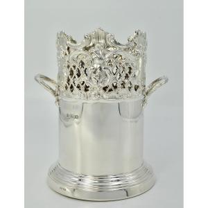 English Silver Bottle Holder, Sheffield Circa 1907