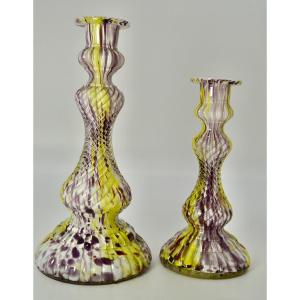 Francois-theodore Legras  Two  Candlesticks
