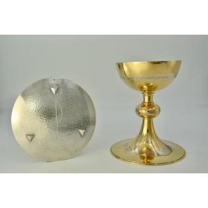 Chalice In Golden Silver, A Paten, France XIXth Century