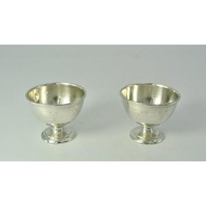Pair Of Austrian Silver Salt Shakers Around 1900