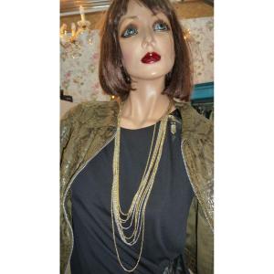 Christian Dior: Very Elegant Eight Row Necklace, (gold And Silver) From The 70s