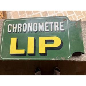 Lip: Enamel Advertising Plaque For The Lip Brand. Double-sided, Early 20th Century.