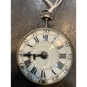 Early 18th Century Silver Onion-shaped Clock With Hour And Quarter Striking Mechanism, Signed Lenoir In Paris