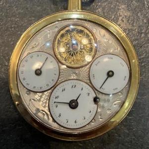 Vermeil Watch With Double Calendar And Visible Rooster, First Empire Period 