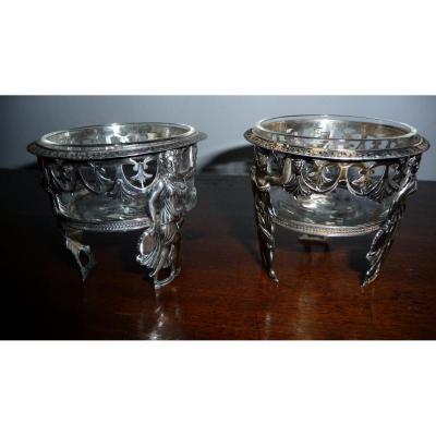 Pair Of Salerons Silver Empire First Time.