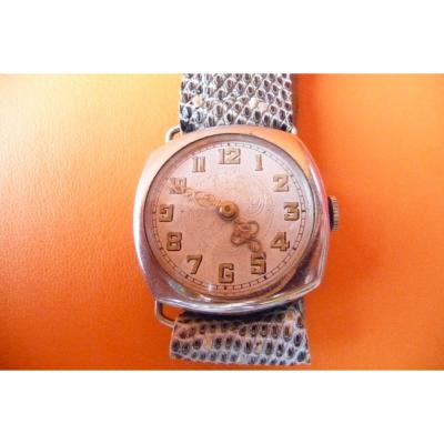 Men's Bracelet Watch In Nickel, Circa 1910.