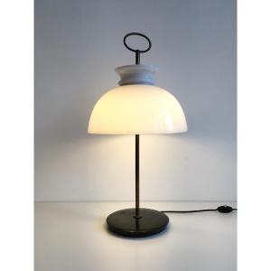 Italian Opaline Glass Lamp, From The 1950s