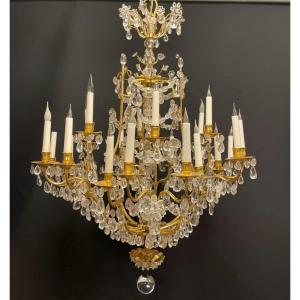 Gilt Bronze And Rock Crystal Chandelier 18 Eme Century