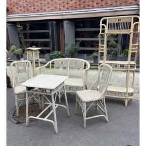 Rattan Garden Furniture, Early 20th Century 