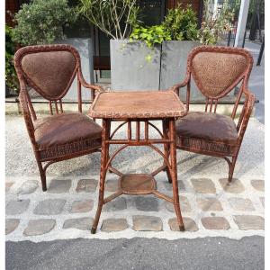 Italian Rattan Set Early 20th Century 