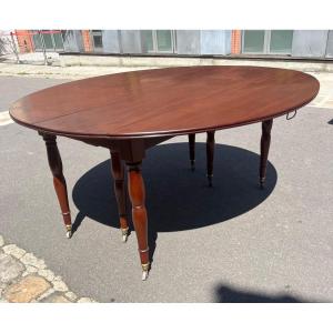 Extendable Mahogany Dining Table With Shutter Legs, Jacob's 19th Century