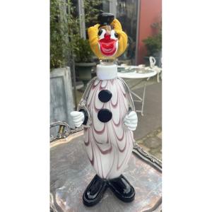Murano Bottle Or Carafe In The Shape Of A Clown 20th Century 