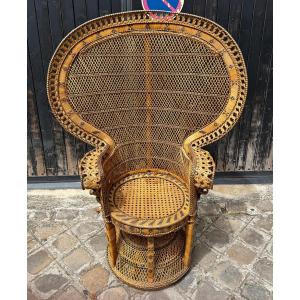 Rattan Armchair 20th Century Emmanuelle Model 