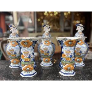 Polychrome Delftware Set, 18th Century
