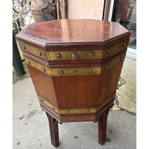 English Mahogany And Brass Cooler, Late 19th Century