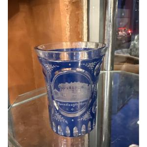 Bohemian Glass Decorated With A View Of A 19th-century Castle 