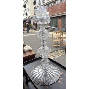 Large Murano Blown Glass Candlestick, 20th Century