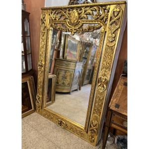 Large Rectangular Mirror In The Italian Style, 20th Century