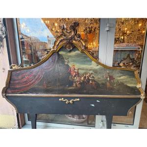 Italian Headboard On A Painted Panel, Mythological Scene, 19th Century 