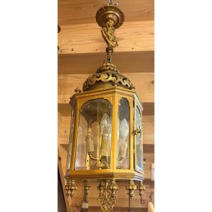 Gilt Bronze Lantern In The Neo-oriental Style, Late 19th Century 