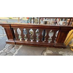 Double-sided Balustrade In Patinated Wood Late 18th Century Italy