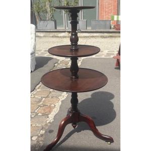 19th Century Mahogany Dumb Waiter On Removable Castors