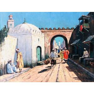 Leo Eland, North African City Gate, Oil On Canvas, Signed