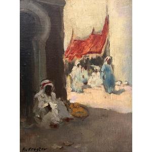 Fedor Van Kregten,(1871-1937) Moroccan Scene, Oil, Signed