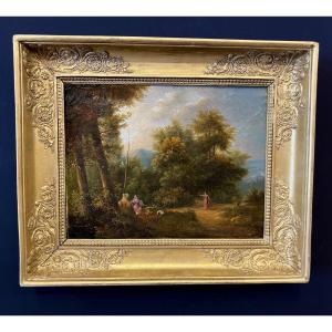 Pair Of Oils On Canvas Circa 1820-1830. 