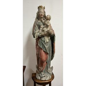 Large Virgin And Child From The Early 16th Century. 