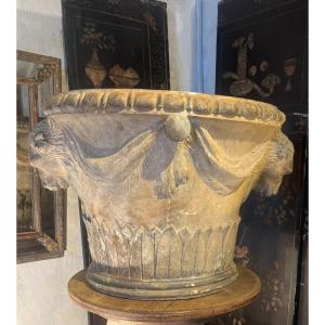 Terracotta Vase With Lion Heads